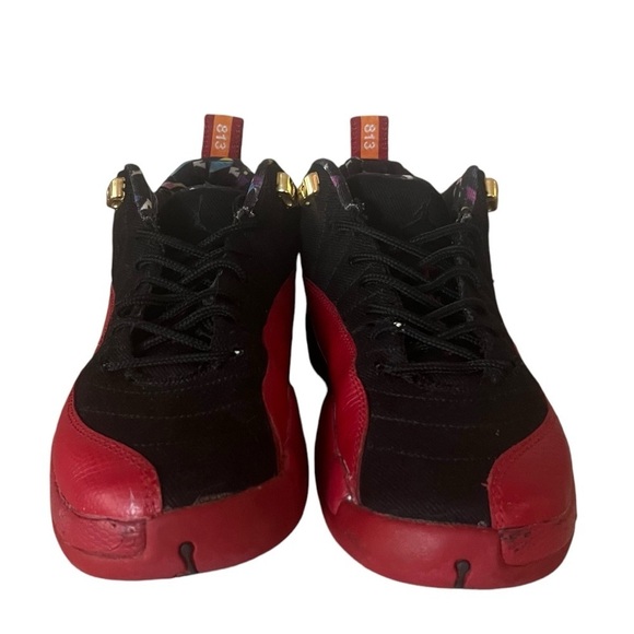 Jordan 12 Retro Low Super Bowl LV (GS) Athletic Shoes Red, Gold & Black Sz 5.5 - Picture 4 of 14